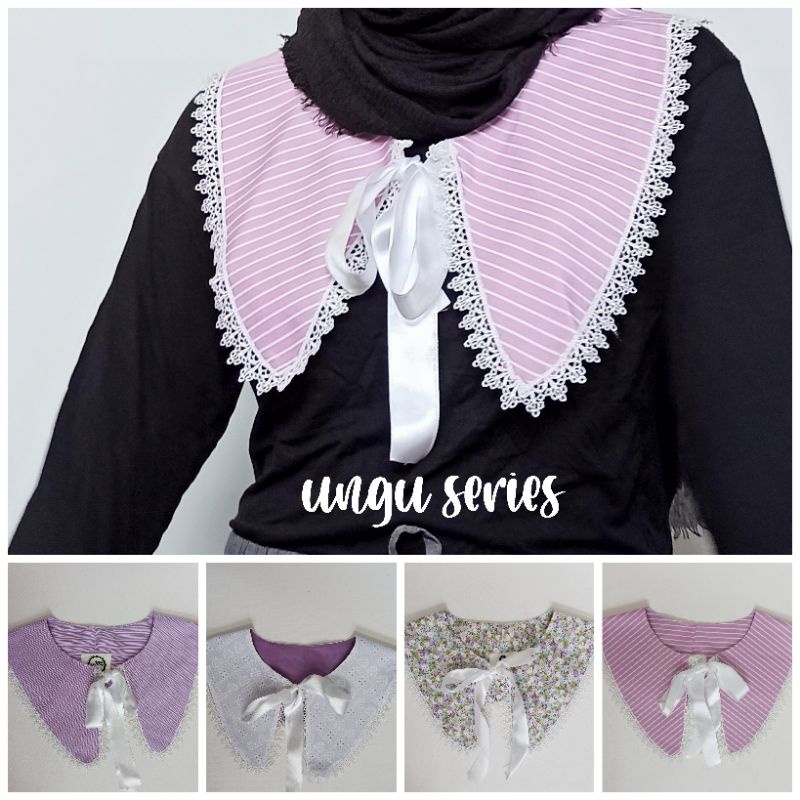 KERAH PALSU WANITA RENDA UNGU LILAC SERIES | FAKE COLLAR BAJU WARNA UNGU | KERAH KOREAN STYLE