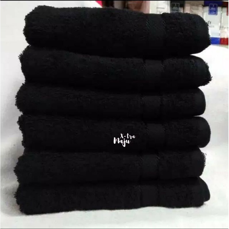 Handuk Katun Hitam - Putih / Handuk salon / Handuk Olahraga - Daya Serap Tinggi