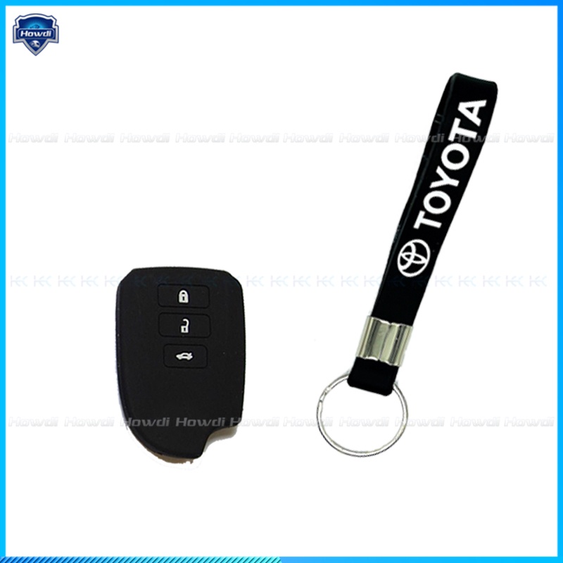 ☆Eksklusif☆Cover Kunci Mobil Keyless Bahan Silikon Dengan Logo Gantungan Kunci Untuk Toyota Vios