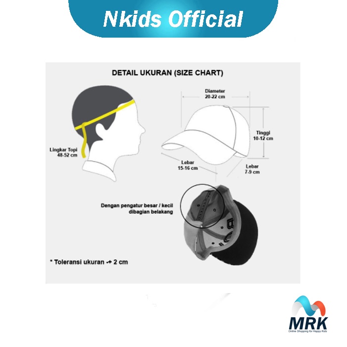 Topi Anak Laki-laki Katun Rapel Tebal Bordir dengan Dus Box-3