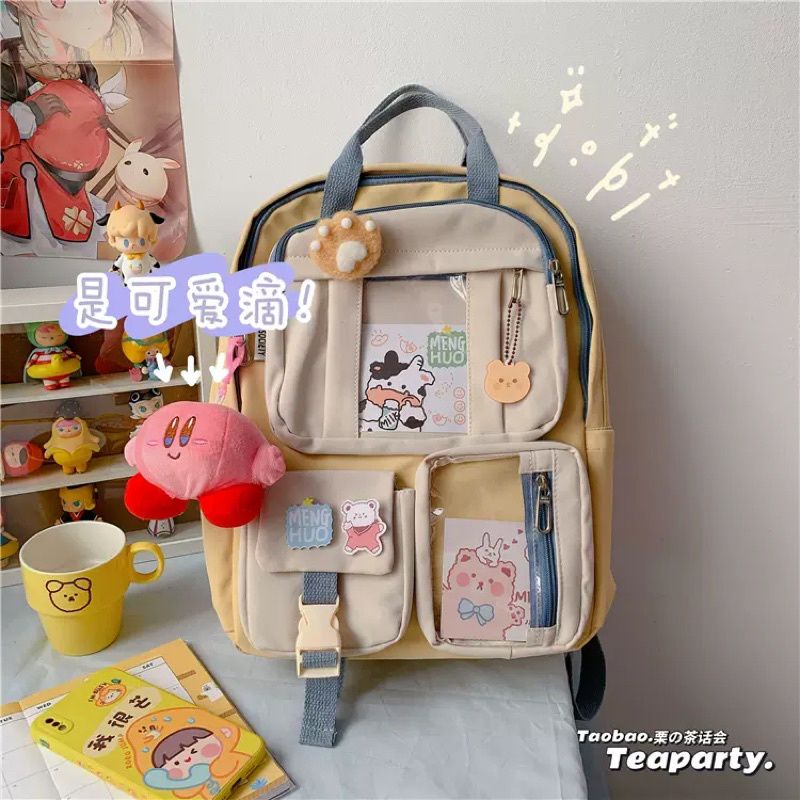 ETALASE KOREA 14/TAS IMPORT ASLI KOREA FREE PIN ACRYLIC LUCU DAN GANTUNGAN BONEKA CUTE/TAS KOREA STYLE UKURAN SD SMP SMA KULIAH REMAJA TERMURAH/TASTAS KOREA IMPORT HIGH QUALITY BAHAN WATERPROOF ANTI AIR FREE PIN ACRYLIC STIKER ANIMASI DAN GANTUNGAN BONEKA