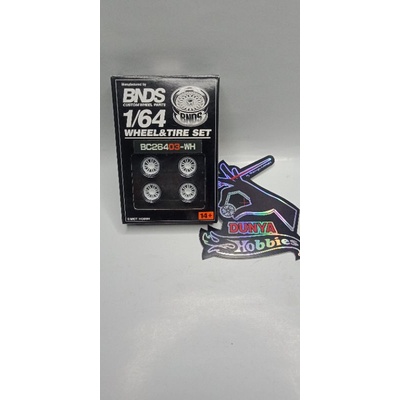 BC26403-WH ban karet diecast 1/64 merk BNDS model Enkei warna putih