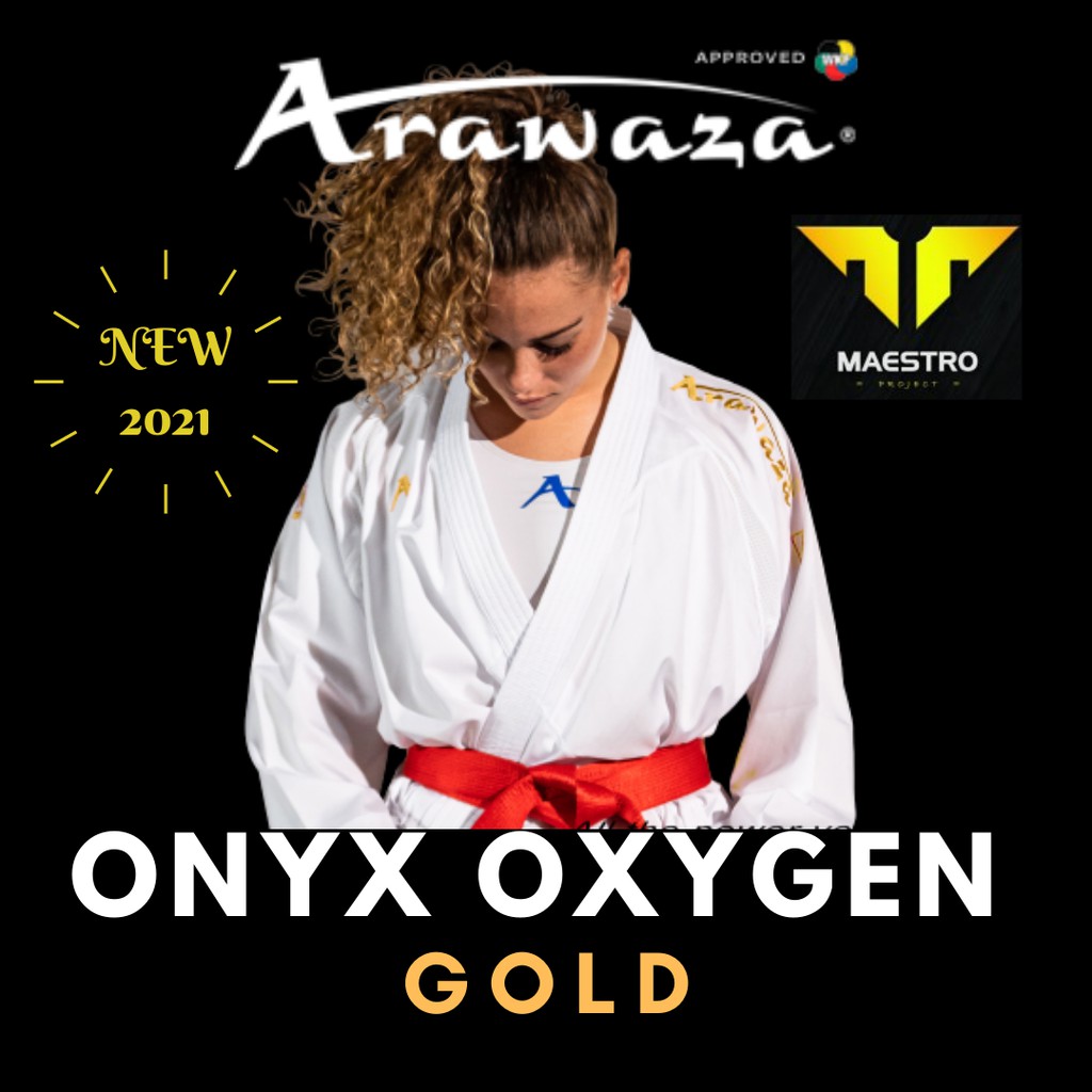 ARAWAZA Onyx Oxygen "GOLD Series"  (Seragam Karate) - KUMITE - WKF Approved