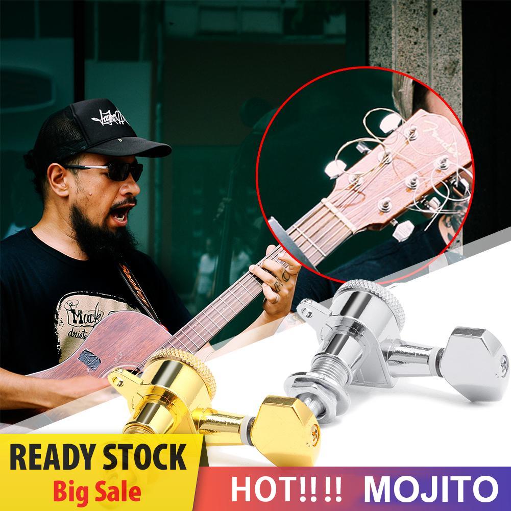 Mojito*6pcs 6R Inline Guitar String Peg Locking Tuners Tuning Pegs Machine Heads