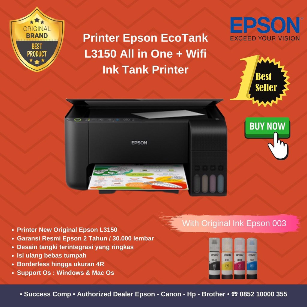 PRINTER EPSON L3150 / L 3150 PRINT SCAN COPY WIFI | Shopee ...