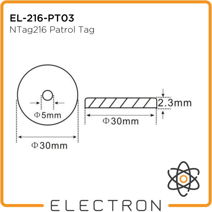 EL-216-PT03 Patrol Tag Check Point NTag216 NTag RFID NFC 13.56MHz ABS