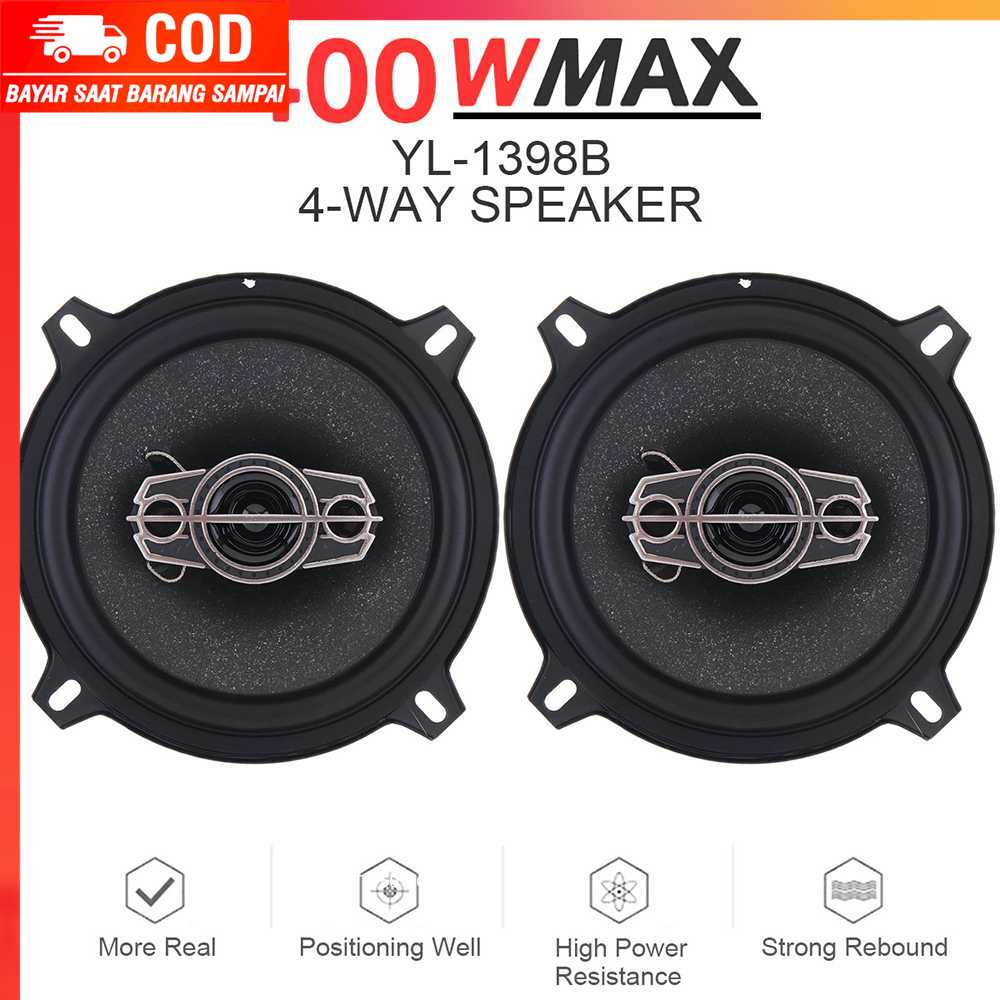 (100% BARANG ORI) Speaker Mobil HiFi 4 Way 5 Inch 400W 2 PCS - YL-1398B