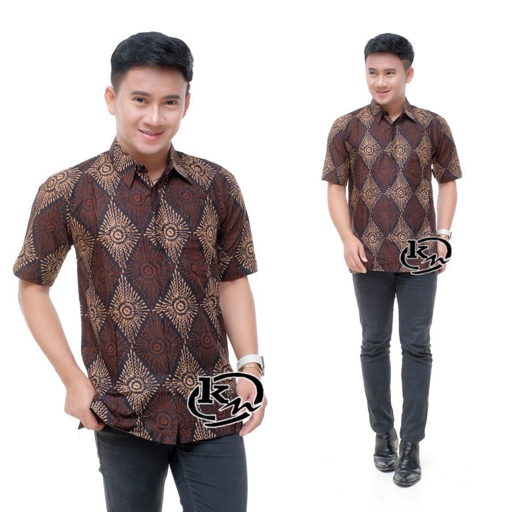 Pakaian Batik Formal Kasual Pria Keren Premium / Baju Batik Seragaman Resepsi Nikahan Pria Kekinian-D