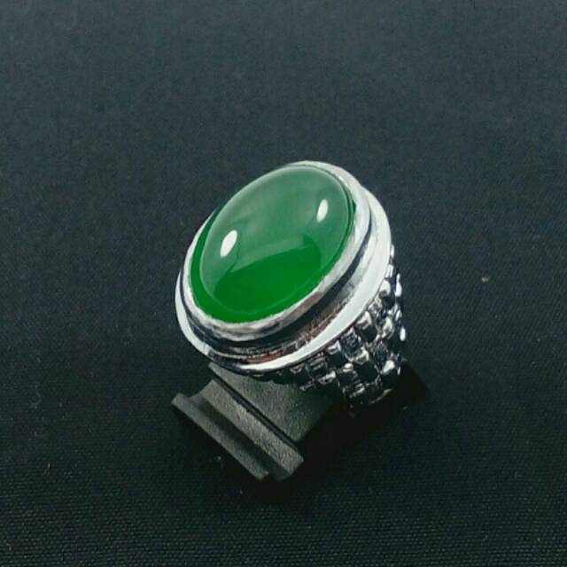 CINCIN BATU AKIK GREEN CHALSEDONY TRENDY IJONYA ASIK