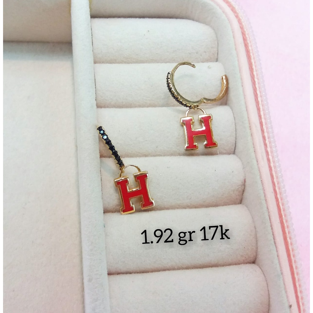 Anting wanita dewasa fashion kadar 750/17karat endolita branded