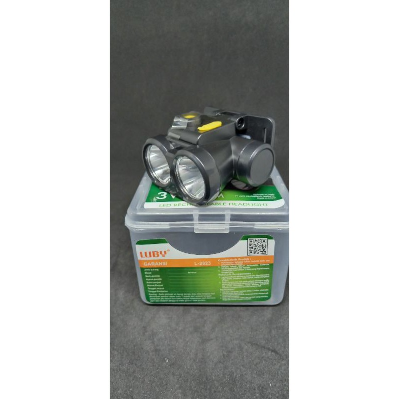 HEADLAMP LUBY CAS ULANG L2823 SENTER KEPALA DOUBLE 3 WATT