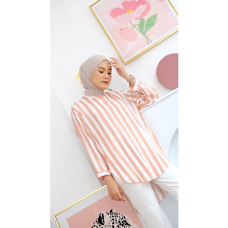 Floral.id Dinza Shirt-Salmon