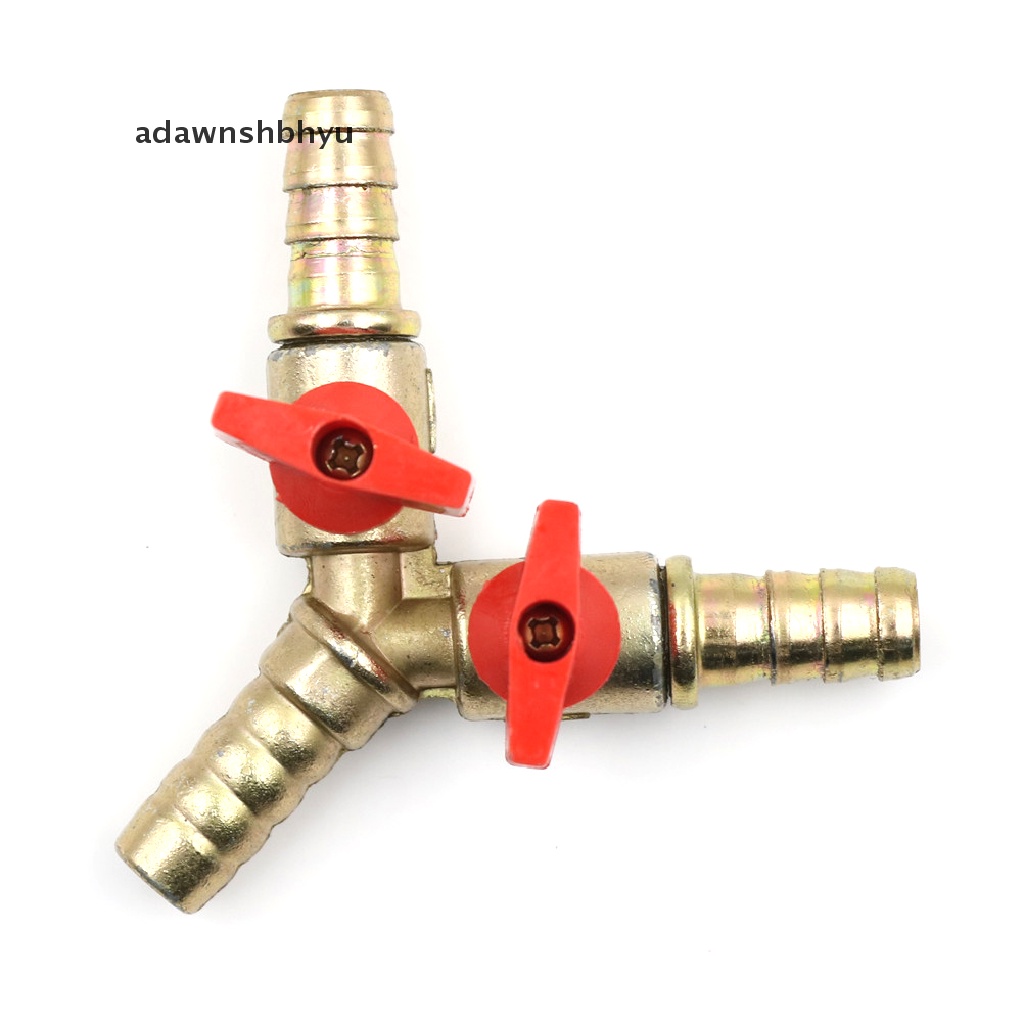 Adawnshbhyu 3arah Tee Kuningan Y Shut off Ball Valve 3per8 &quot;10mm Barb Fuel Gas Oil/Valve Clamp