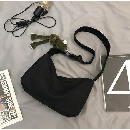 VIOR Sling Bag Tas Selempang Bahu Kanvas Canvas Sekolah kuliah Wanita Pria Remaja Polos Korean Emory Vintage Fashion Aesthetic Style Chikoisme (RSL)