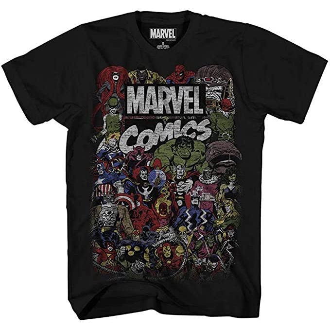 Baju Kaos Dewasa Marvel Men's Avengers Comics Crew T-Shirt Pakaian Fashion Atasan Distro Remaja Laki