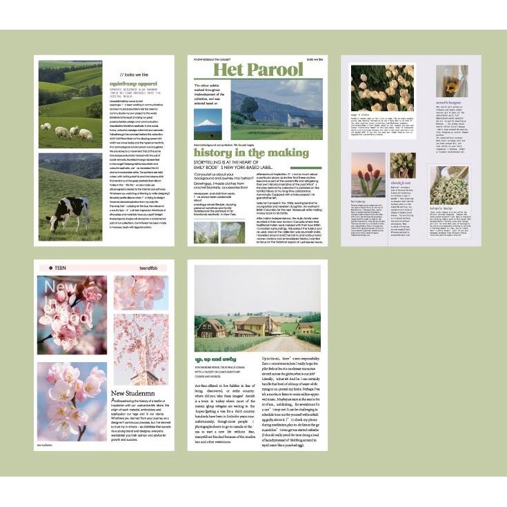 50 lembar Kertas Motif Newspaper Aesthetic Dessert Koran Vintage Paper Colorfull Scrapbook- km28-Nature