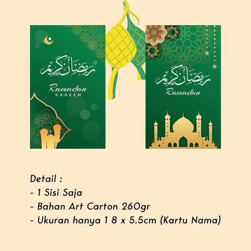 MYKOCHEN.INA Kartu Ucapan Lebaran Puasa Ramadan Untuk Parcel Hari Raya Idul Fitri Eid Mubarak Aesthetic Premium