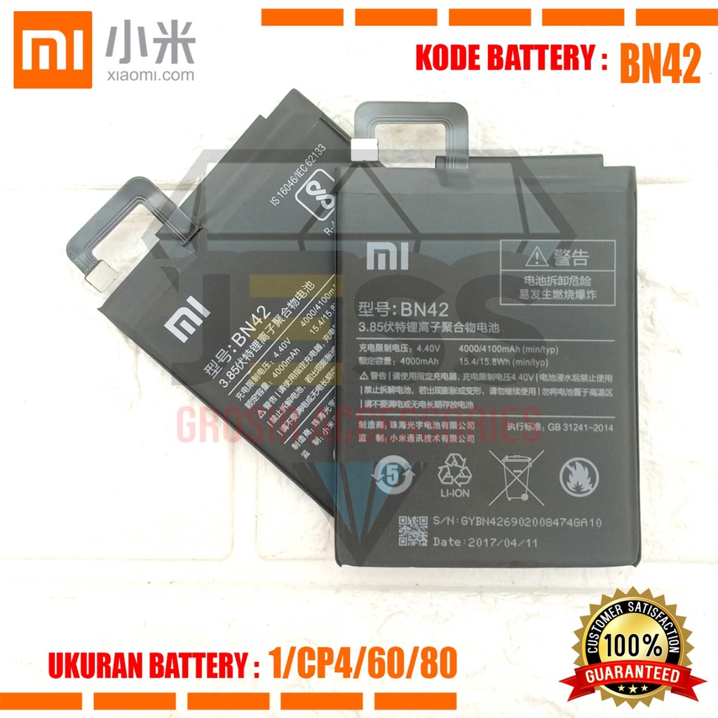 Baterai Battery Original Xiaomi BN42 &amp; BN-42 For Tipe Redmi 4 - Hongmi 4 - 2016090