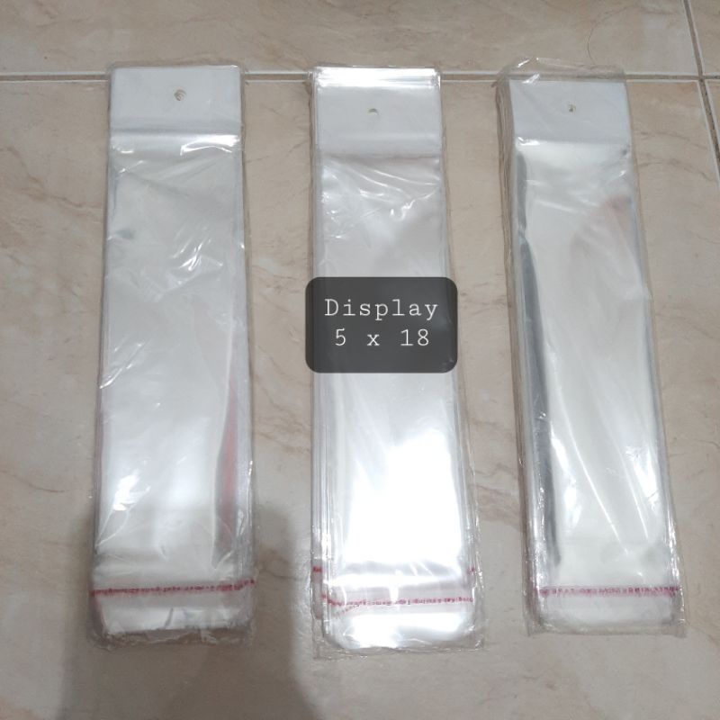 (100lbr) Plastik OPP Seal Tape Display Lis Putih Bening Transparan 6 x 10 / 8 x 10 / 5 x 18 / 5 x 25 cm untuk Aksesoris Gelang Kalung dll