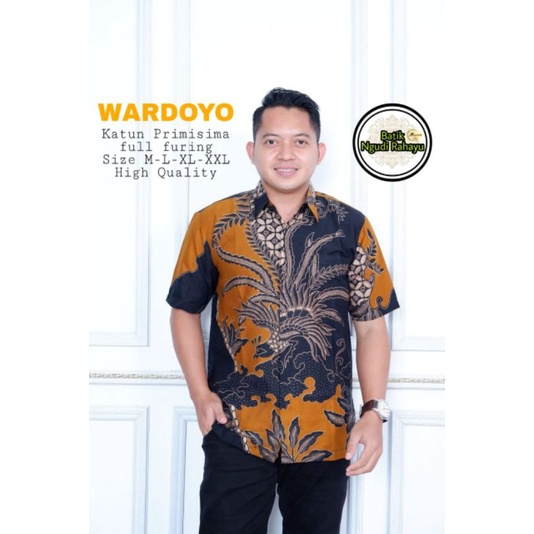 Batik Pria Terbaru Kemeja Batik Lengan Panjang Warna Orange Batik Pendek Warna Orange Batik Solo