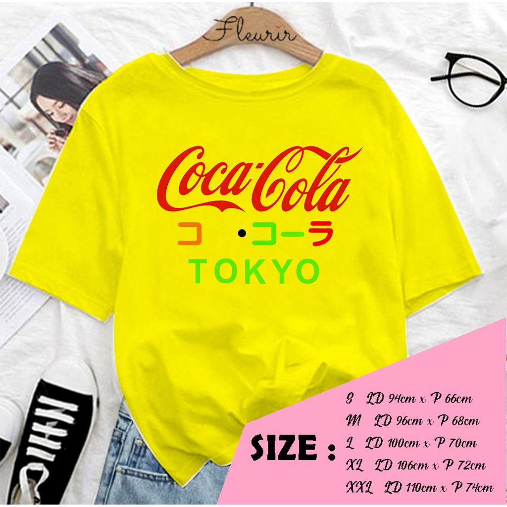 FLEURIR - KAOS COCA COLA JAPAN WANITA DEWASA LENGAN PENDEK UNISEX