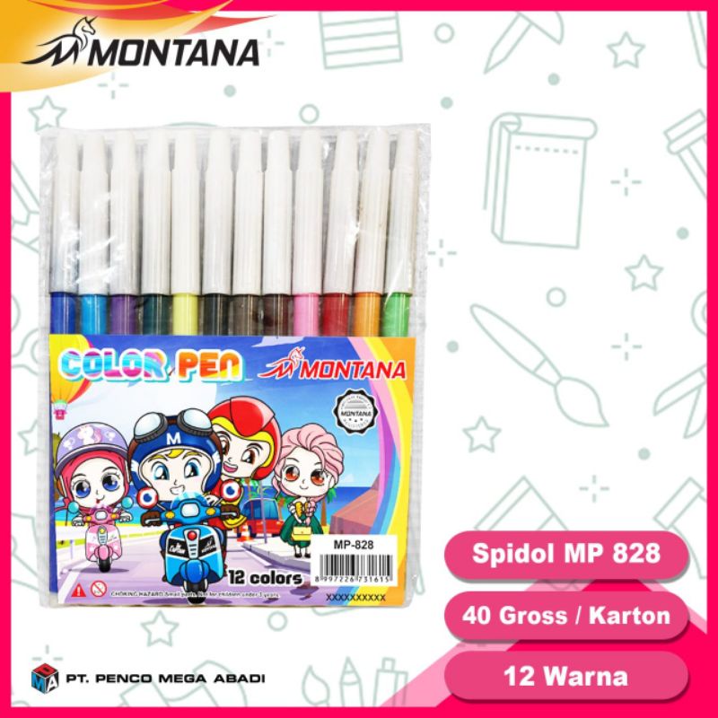 

spidol warna montana mp 828 isi 12 pak pensil warna pencil gambar panyerut panyeukeutan pencil patlot pen pulpen pena harga tertera per 12pak
