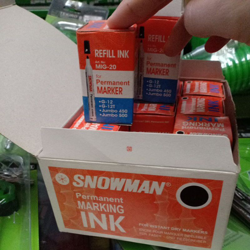 

Tinta refil spidol permanen snowman warna hitam