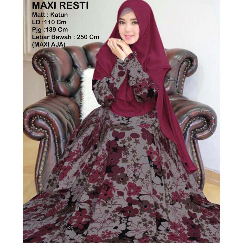 AB Agen Baju Official Shop -  maxi RESTI gamis syari busana muslim wanita (MAXI AJA)