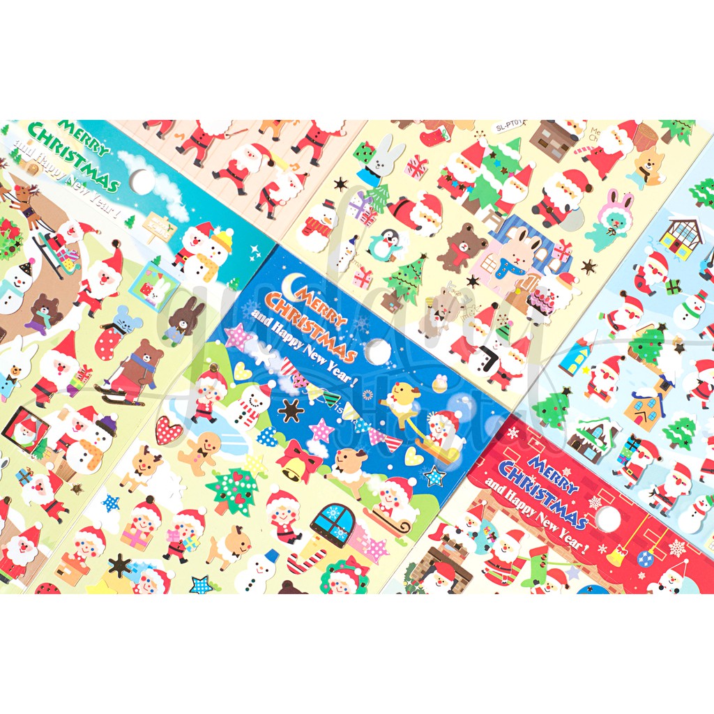 Stiker Natal 6 Motif Stiker Christmas Lucu Stiker Unik DIY Scrapbook GH 303038