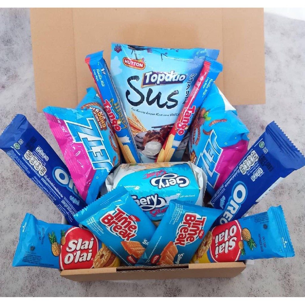 

Hampers snack murah / hampers snack box / edisi Biru / snack / gift / snack box