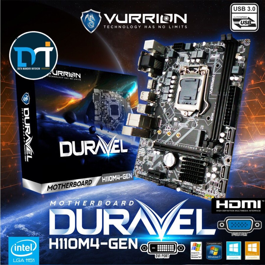 Motherboard Vurrion DURAVEL H110M4-GEN - [LGA 1151 , H110, DDR4, GBL]