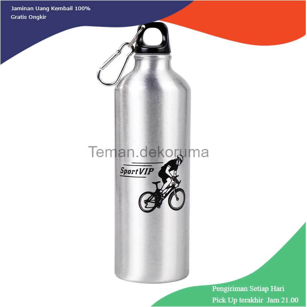 TD-AI TaffSPORT Botol Minum Olahraga Aluminium 750ml Dengan Karabiner - H2GO