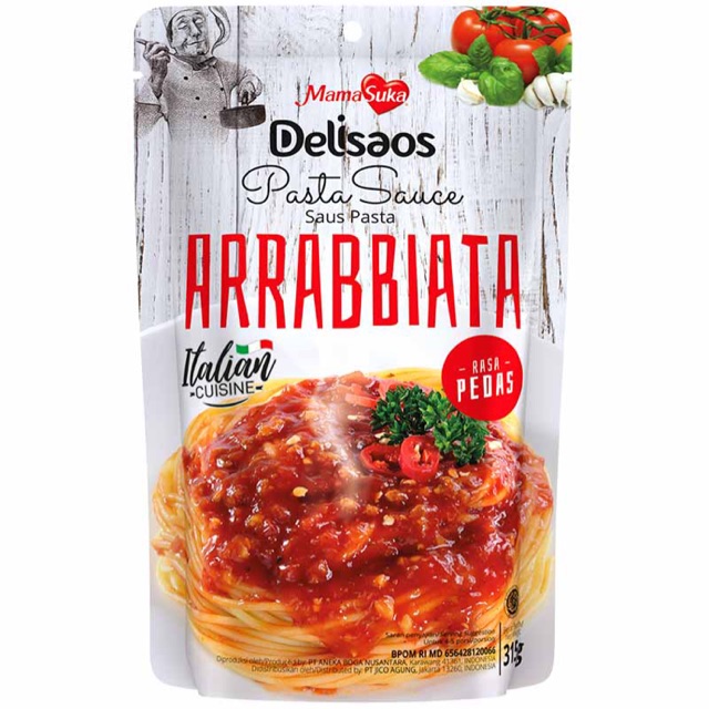 

Mamasuka Delisaos Saus Pasta Arrabbiata 315G
