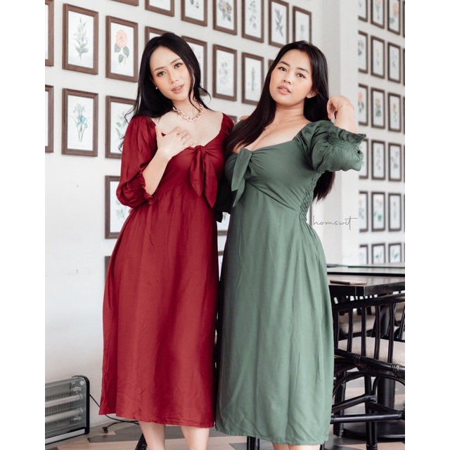 AUTUMN MIDI DRESS BASIC SERIES by HOMSWIT bisa untuk lingerie baju tidur wanita baju dinas istri
