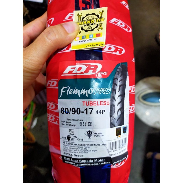 ban luar 70/90-17, 80/90-17 fdr flemmo pro tubeless
