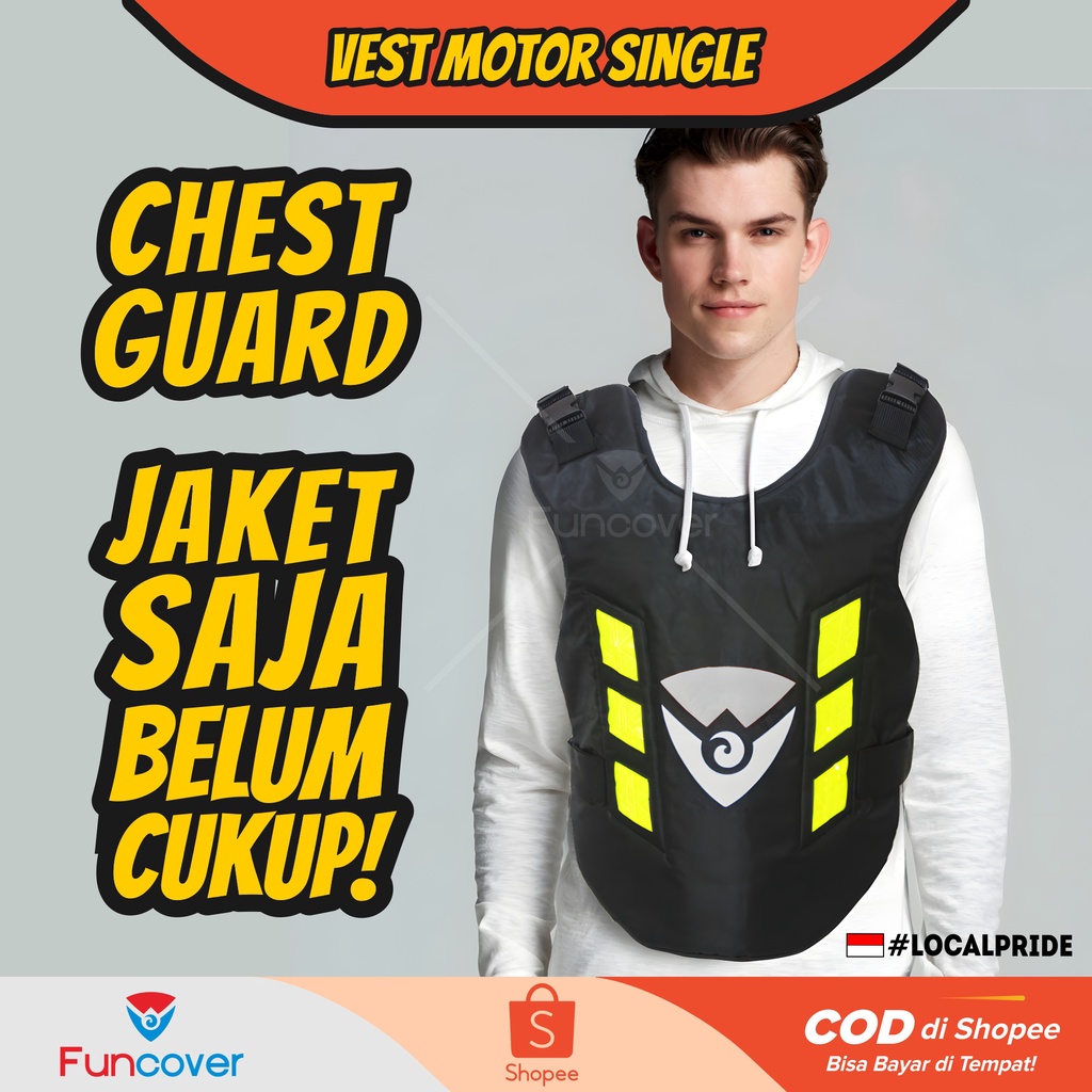 Rompi Motor | Biker's Vest | Body Protector FUNCOVER 1 Sisi Depan Single