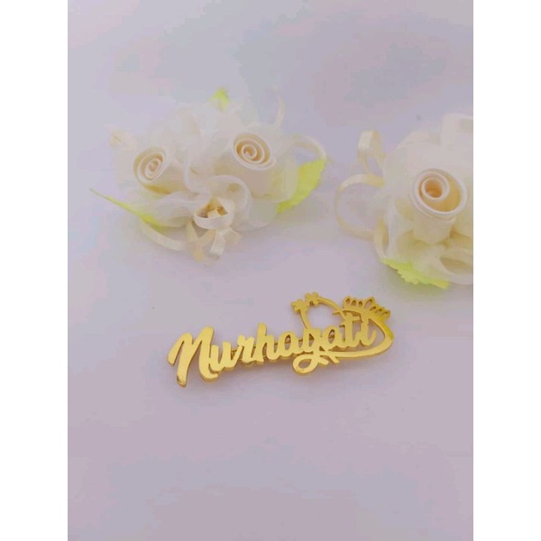 Bros Nama PIN nama bros lapis emas anti karat Bros nama lapis emas nama sendiri Termurah