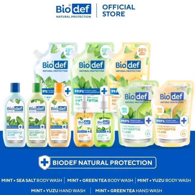 ❣️Rakkistore99❣️ Biodef Natural Protection Body Wash Botol 275 ml | Pouch 400ml (Sabun Mandi Cair)