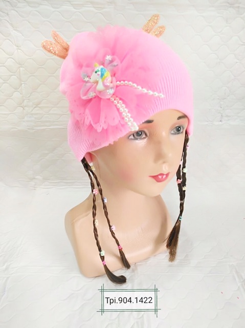 Topi kupluk anak rambut palsu 6-24 bulan cantik lucu