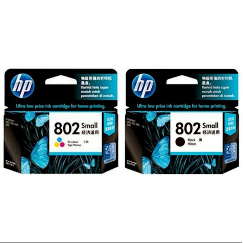 Tinta Cartridge hp 802 Black-Colour 1Set Original