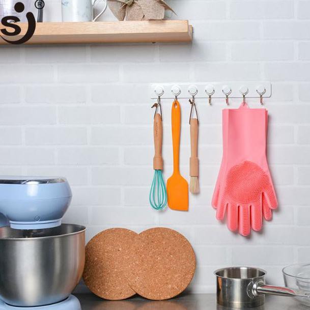 Sarung Tangan Sikat silicone motor oven dapur cuci piring Magic Glove Mencuci silikon Funbaky