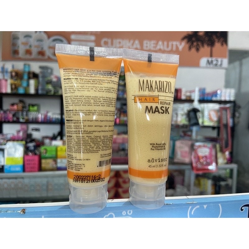 &lt;cu.ex&gt;makarizo hair repair mask tube 45 ml -- makarizo masker rambut tube 45 ml