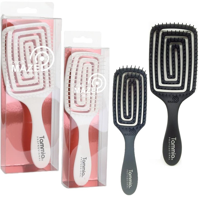 Tammia x Maze Hair Brush Sikat Sisir Rambut Paddle Wonder Flex White Black