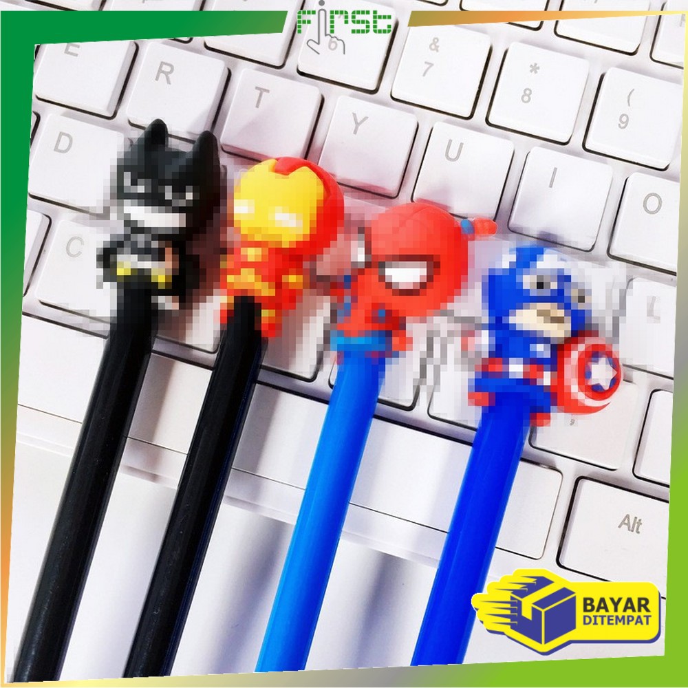 

*COD* FH-A12 Pena Hero / Pulpen Gel Karakter hero / Pen Superhero Alat Tulis Stationary