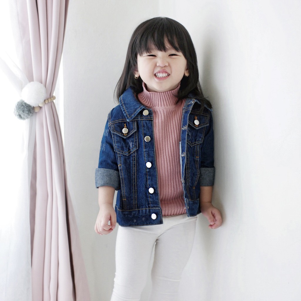 RIPPED DENIM JACKET | Jacket Denim Anak Unisex | Jacket Jeans Anak | Outer Anak | Jaket Jeans Anak Oversized