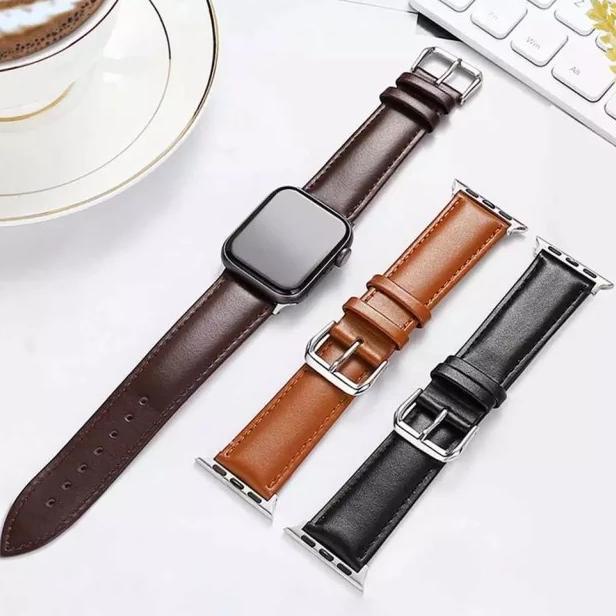 Leather Strap Apple Watch iWatch Tali Kulit  Series 7 6 SE 5 4 3 2 1 Smartwatch All Size IWO HW T55 T500