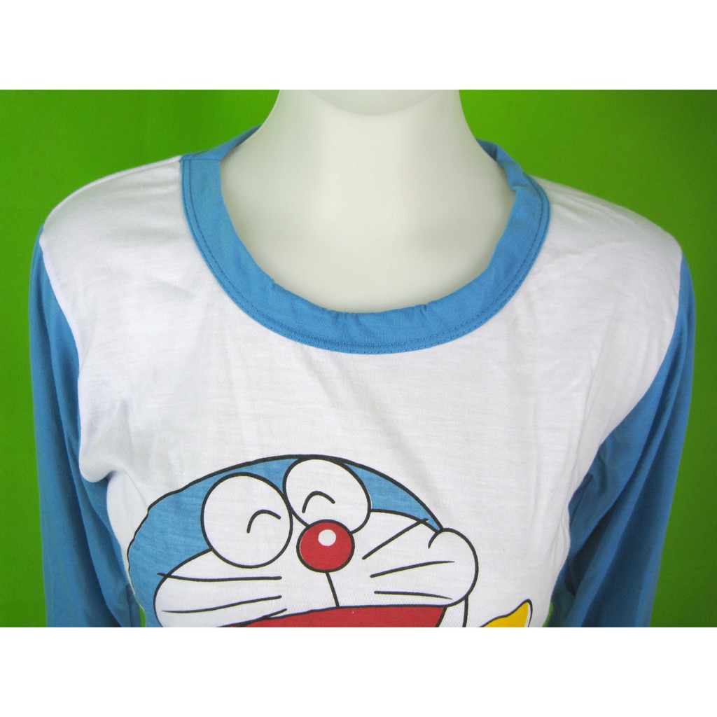 NTS-64 (S) atasan wanita kaos import lengan panjang doraemon