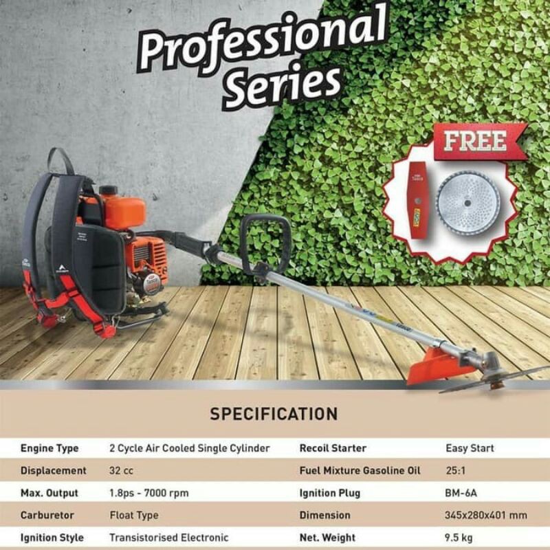 Mesin Potong Rumput Gendong Tasco 328E