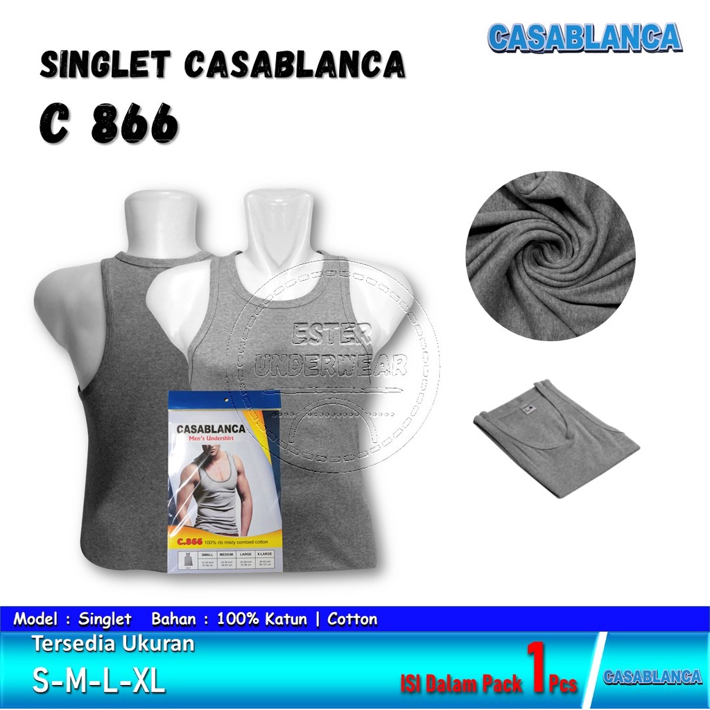 Kaos Singlet Pria Casablanca C 866 ISI-1 PCS