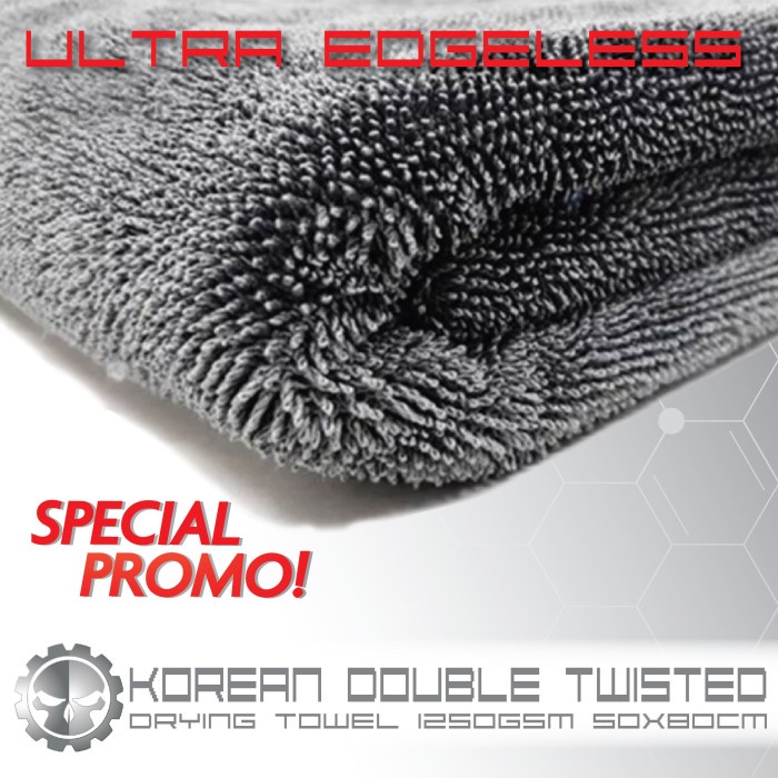 

(BISA COD) Korean Double Twisted Water Magnet Drying Microfiber 1250gsm 50×80cm